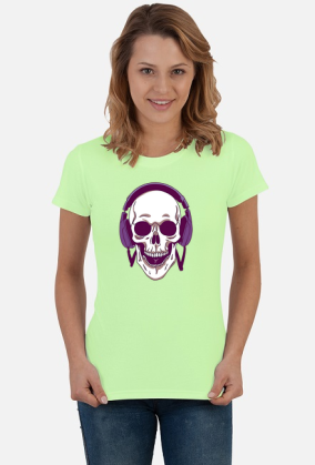 Psychodelic Skulls AI6 Tshirt Woman