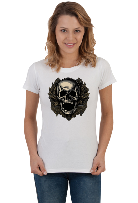 Death Skull AI7 Tshirt White  woman
