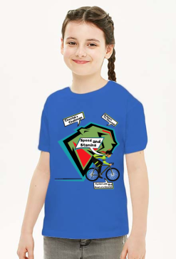 Koszulka dziecięca unisex „Kolarz o Sercu Geparda” – Wysokiej jakości T-shirt dla dzieci z nadrukiem