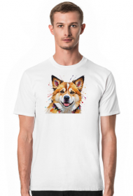 Pies Akita Inu Abstrakcyjna Koszulka z nadrukiem