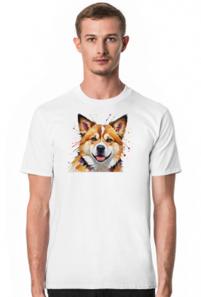 Pies Akita Inu Abstrakcyjna Koszulka z nadrukiem