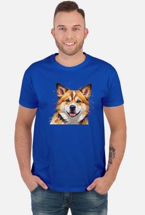 Pies Akita Inu Abstrakcyjna Koszulka z nadrukiem