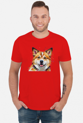 Pies Akita Inu Abstrakcyjna Koszulka z nadrukiem