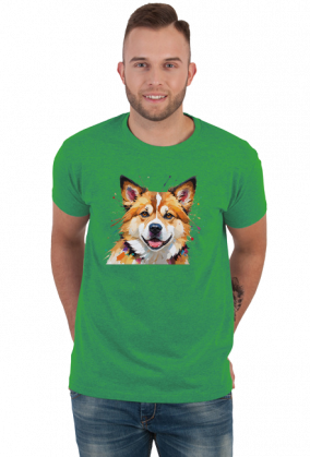 Pies Akita Inu Abstrakcyjna Koszulka z nadrukiem