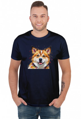 Pies Akita Inu Abstrakcyjna Koszulka z nadrukiem