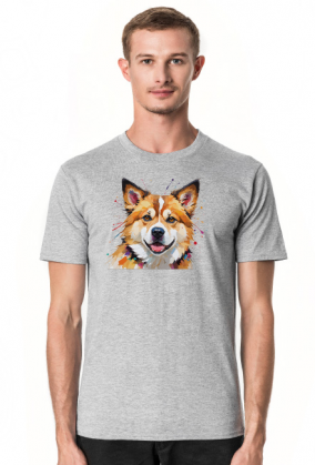 Pies Akita Inu Abstrakcyjna Koszulka z nadrukiem