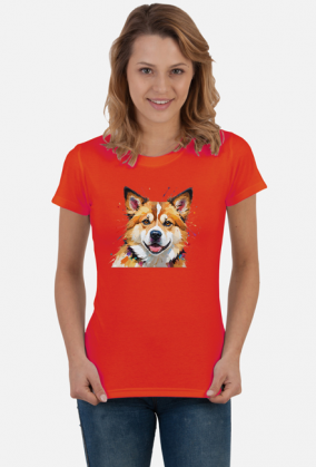 Akita Inu Koszulka Abstrakcyjna