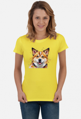 Akita Inu Koszulka Abstrakcyjna