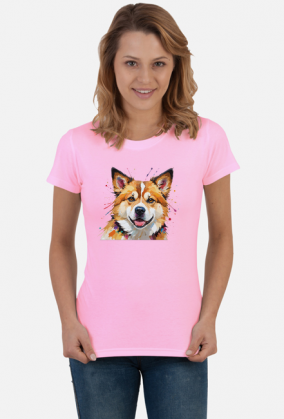 Akita Inu Koszulka Abstrakcyjna