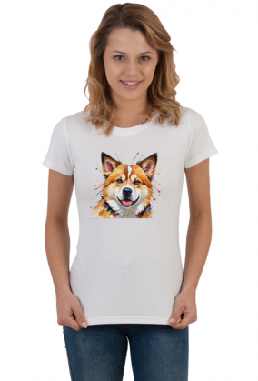 Akita Inu Koszulka Abstrakcyjna