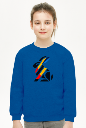 Abstrakcyjny Królik w Stylu Geometrycznym – Bluza Dla Dziewczynek
