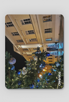 Podkladka pod mysz komputerowa Olesnica Rynek choinka na olesnickim Rynku