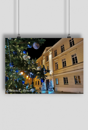 Plakat poziomy A2 Olesnica Rynek choinka