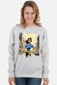 Bluza Damska Klasyczna - Bieg przez miasto w stylu retro: Energia i Determinacja w ulicznym chaosie