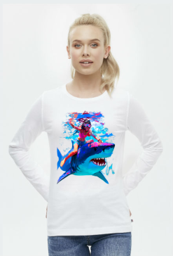 Koszulka Damska Tank Top – Podwodna przygoda na grzbiecie rekina
