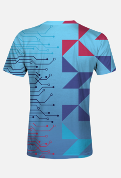 Koszulka Męska FullPrint "Surfing na Rekinie: Przygoda w Neonowych Falach"