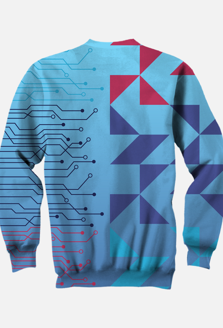 Bluza FullPrint "Surfing na Rekinie: Przygoda w Neonowych Falach"