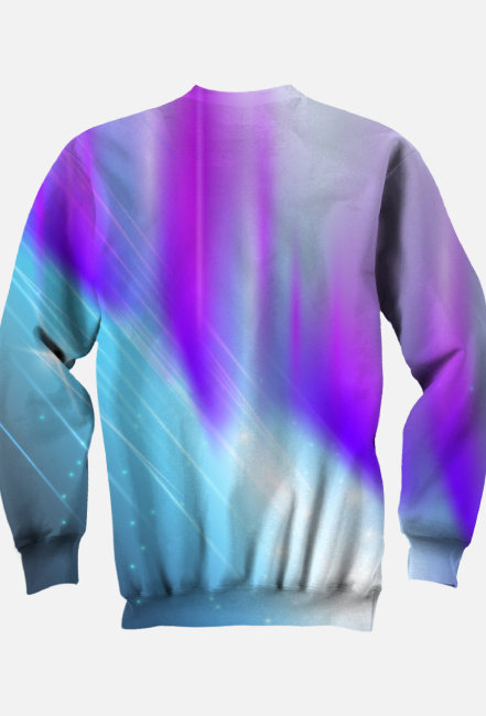 Bluza FullPrint - Galaktyczny Kot z Hipnotyzującymi Oczami i Symbolicznym Serduszkiem