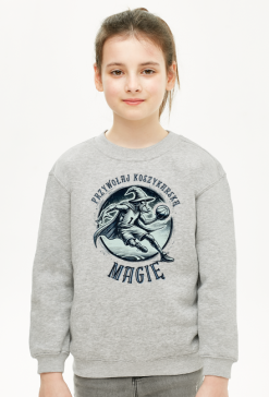 Bluza Dla Dziewczynki - Przywołaj koszykarską magię - grafika z czarodziejem grającym w koszykówkę