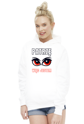 Bluza Damska z Kapturem z wyjątkową grafiką "Oko Mocy - Wizualna Ekspresja Bytu"