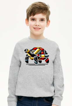 Bluza Dla Chłopca - Geometryczny żółw w kalejdoskopie barw - unikalna grafika nowoczesna