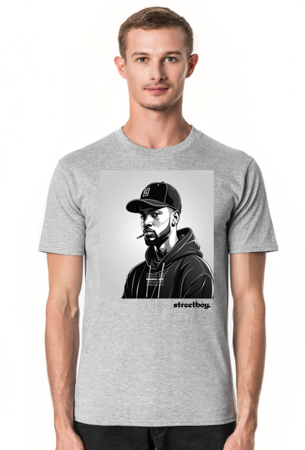 T-shirt STREET BOY grey/white