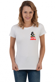 Koszulka damska z logo Ahoj z robotą