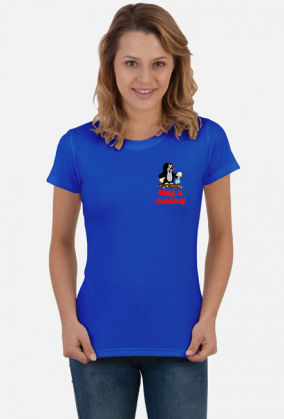Koszulka damska z logo Ahoj z robotą
