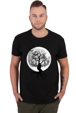 Spooky Halloween Tree in the Fullmoon - Koszulka męska na jesień