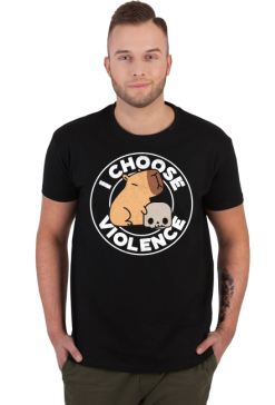 Męski t-shirt * I choose violence | Kapibara - lepiej uszanuj :)