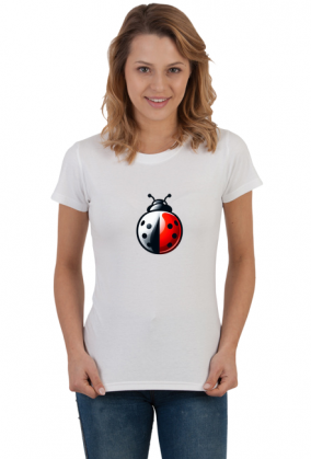 Koszulka damska "Niepokolorowana biedronka"