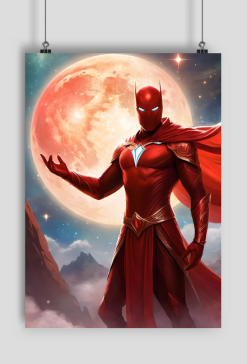 Plakat pionowy A1 Fantasy Czerwony Batman 1
