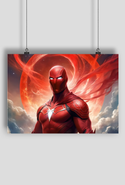 Plakat poziomy A2 Fantasy Czerwony Batman 2