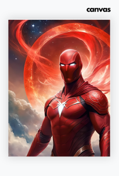 Plakat obraz canvas pionowy A2 Fantasy Czerwony Batman 2