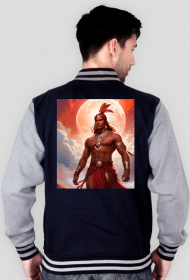 Bluza college nadruk na plecach Fantasy Czerwony Indianin 1