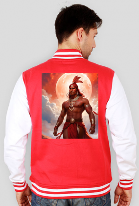 Bluza college nadruk na plecach Fantasy Czerwony Indianin 1