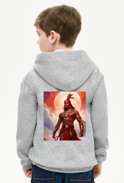 Bluza dziecieca rozpinana z kapturem z nadrukiem Fantasy Czerwony Indianin 1