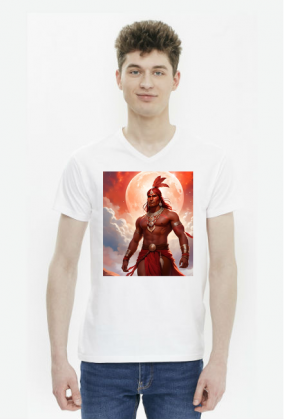 Koszulka gildan dekolt karo Fantasy Czerwony Indianin 1