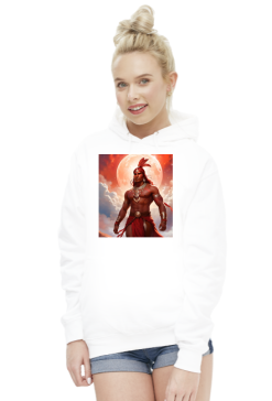 Bluza z kapturem z nadrukiem Fantasy Czerwony Indianin 1
