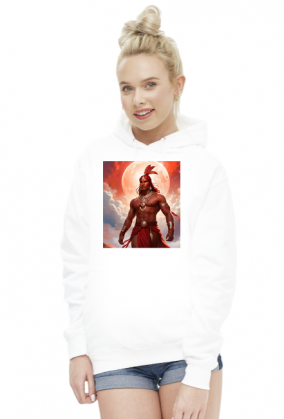 Bluza z kapturem z nadrukiem Fantasy Czerwony Indianin 1