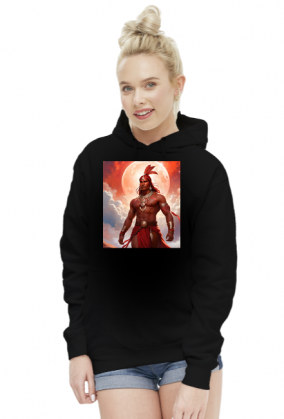 Bluza z kapturem z nadrukiem Fantasy Czerwony Indianin 1