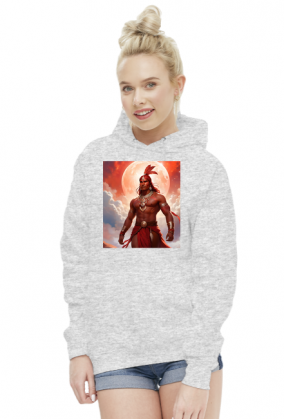 Bluza z kapturem z nadrukiem Fantasy Czerwony Indianin 1