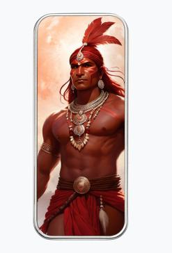Pudelko metalowe piornik Fantasy Czerwony Indianin 1