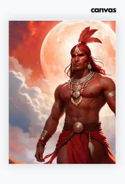 Plakat obraz canvas pionowy A2 Fantasy Czerwony Indianin 1