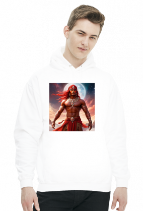Bluza z kapturem z nadrukiem Fantasy Czerwony Indianin 2