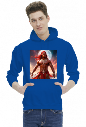 Bluza z kapturem z nadrukiem Fantasy Czerwony Indianin 2