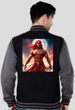 Bluza college nadruk na plecach Fantasy Czerwony Indianin 2