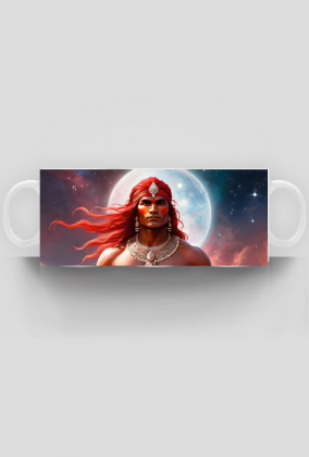 Kolorowy kubek Fantasy Czerwony Indianin 2