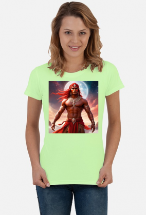 Damska koszulka z nadrukiem Fantasy Czerwony Indianin 2