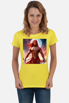 Damska koszulka z nadrukiem Fantasy Czerwony Indianin 2